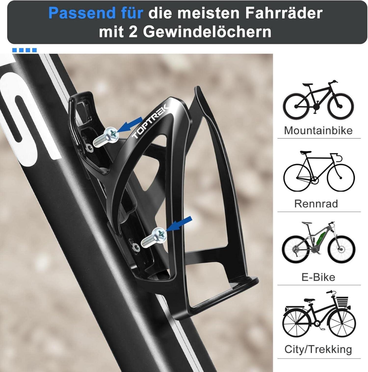 Fahrrad Flaschenhalter Getränkehalter Leicht PC 6.5-8cm Schwarz