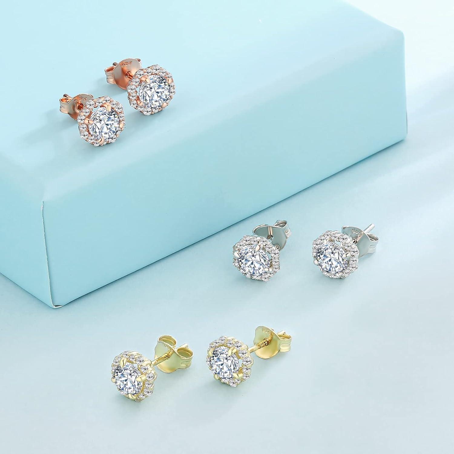 KRKC&CO Moissanite Blume Ohrstecker 925 Silber allergiefrei 1,0/2,0 Karat VVS1 Diamant