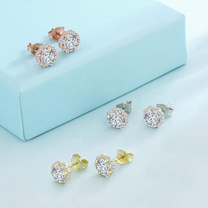 KRKC&CO Moissanite Blume Ohrstecker 925 Silber allergiefrei 1,0/2,0 Karat VVS1 Diamant