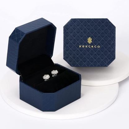 Moissanite Ohrringe Damen Silber 925 Blume Ohrsteckers 1,0/2,0 Karat