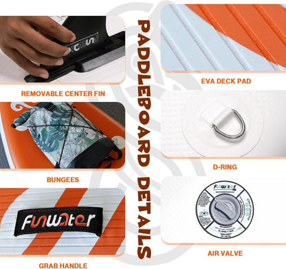 FunWater Aufblasbares SUP Board für Yoga, Angeln, Surfen