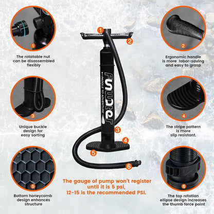 Aufblasbares Stand Up Paddling Board SUP Board mit Zubehör - Orange