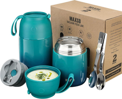 Thermobehälter 500ml & 700ml Edelstahl Warmhaltebebehälter faltbare