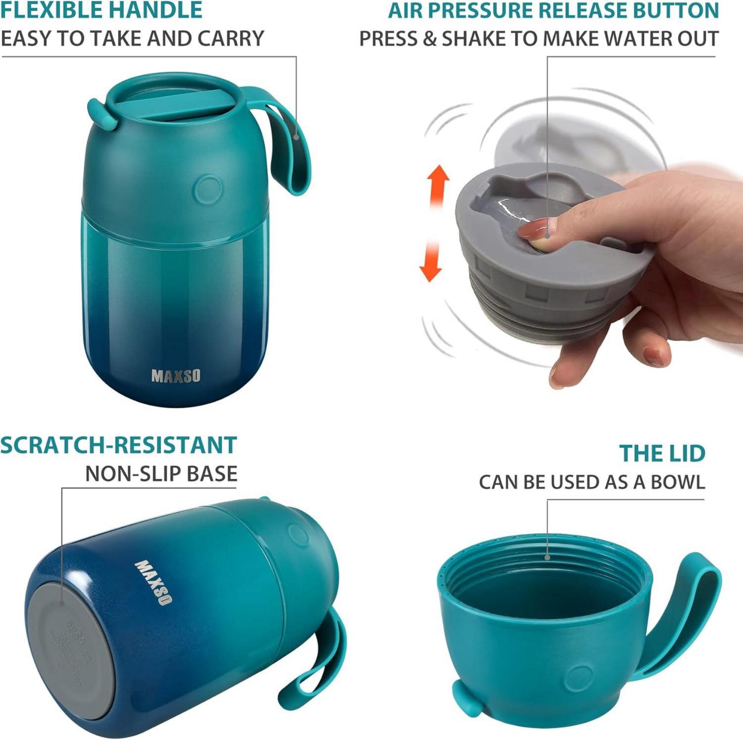Thermobehälter Edelstahl 500ml & 700ml Warmhaltebehälter faltbaren