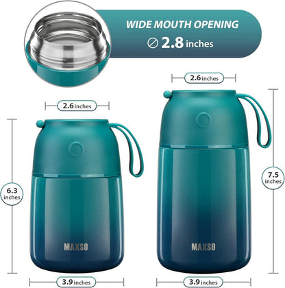 Thermobehälter Edelstahl Warmhaltebehälter faltbare Löffel Set Bluegreen