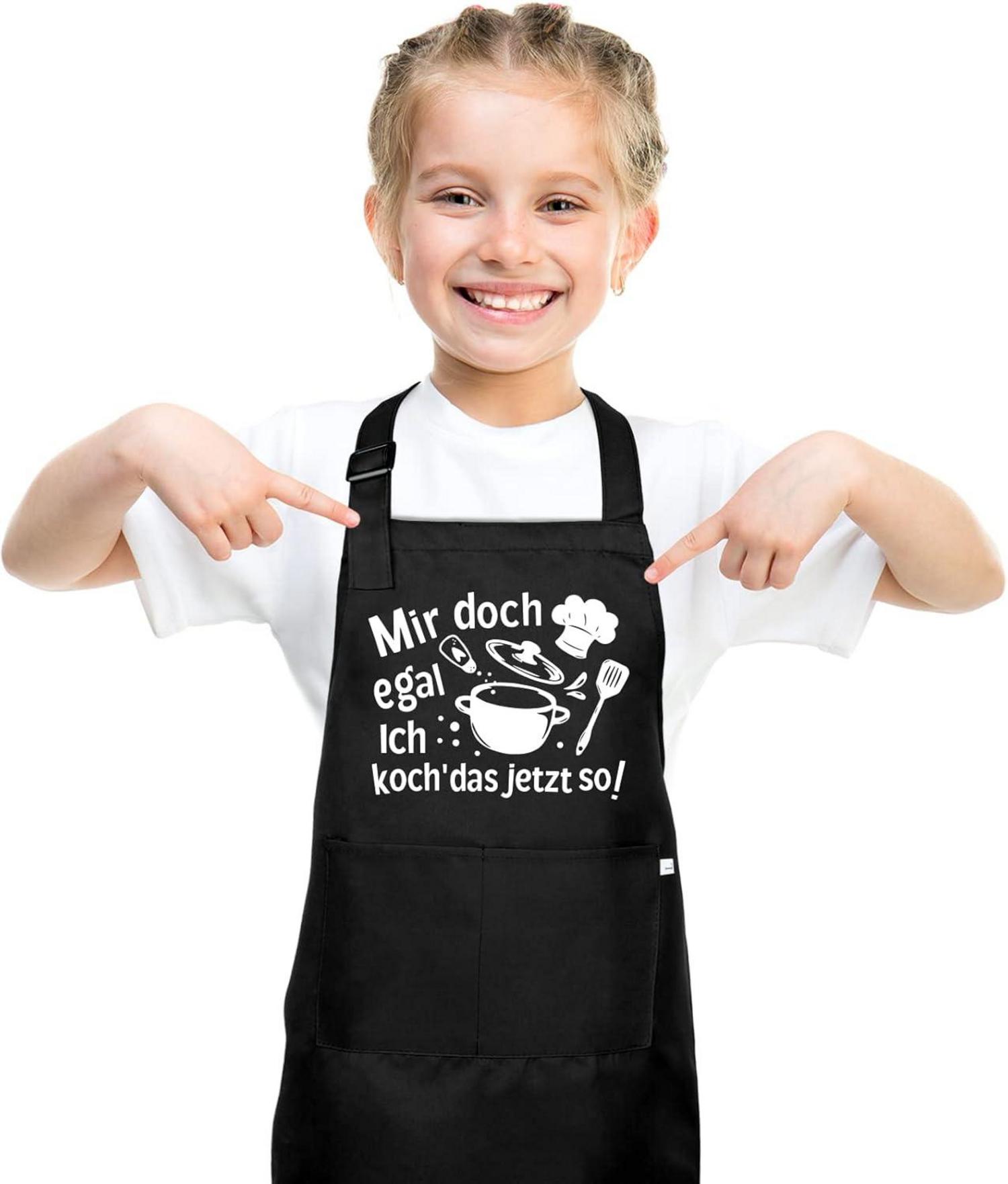 Lustige Kinder-Kochschürze mit Taschen für Jungen und Mädchen