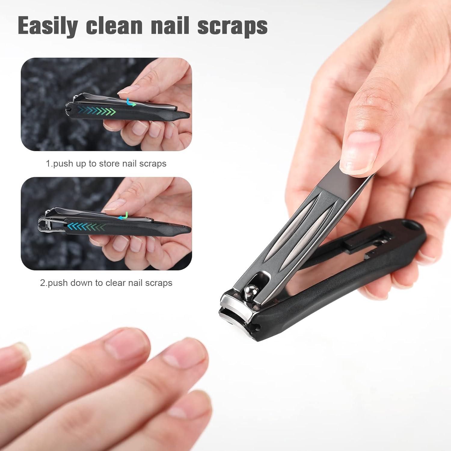 FERYES Nagelknipser mit Nagelfang und integrierter Nagelfeile - Extra scharf Nail Clipper
