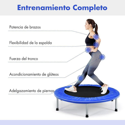 Klappbares Fitness Trampolin Ø97 cm – Blau, 150 kg