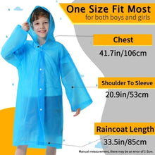 Regenponcho Kinder Wasserdicht mit Kapuze Ärmeln 2er Pack