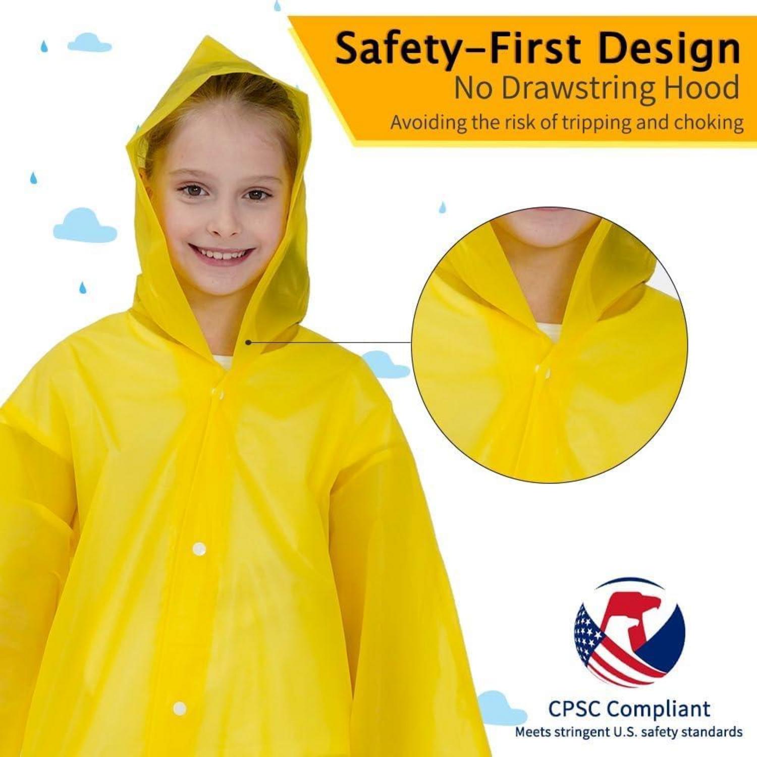 Regenponcho Kinder wasserdicht mit Kapuze und Ärmeln, 2er Set