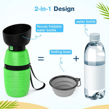 Pecute Trinkflasche Hunde Silikon Wasserschale Grü 650ml