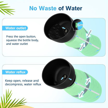 Pecute Trinkflasche Hunde Silikon Wasserschale 650ml Grün