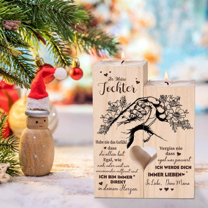 Personalisierter Mutter Tochter Kerzenhalter Geschenk aus Holz