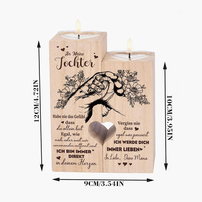Personalisiertes Kerzengeschenk für Tochter aus Holz - Mutter Tochter Geschenk