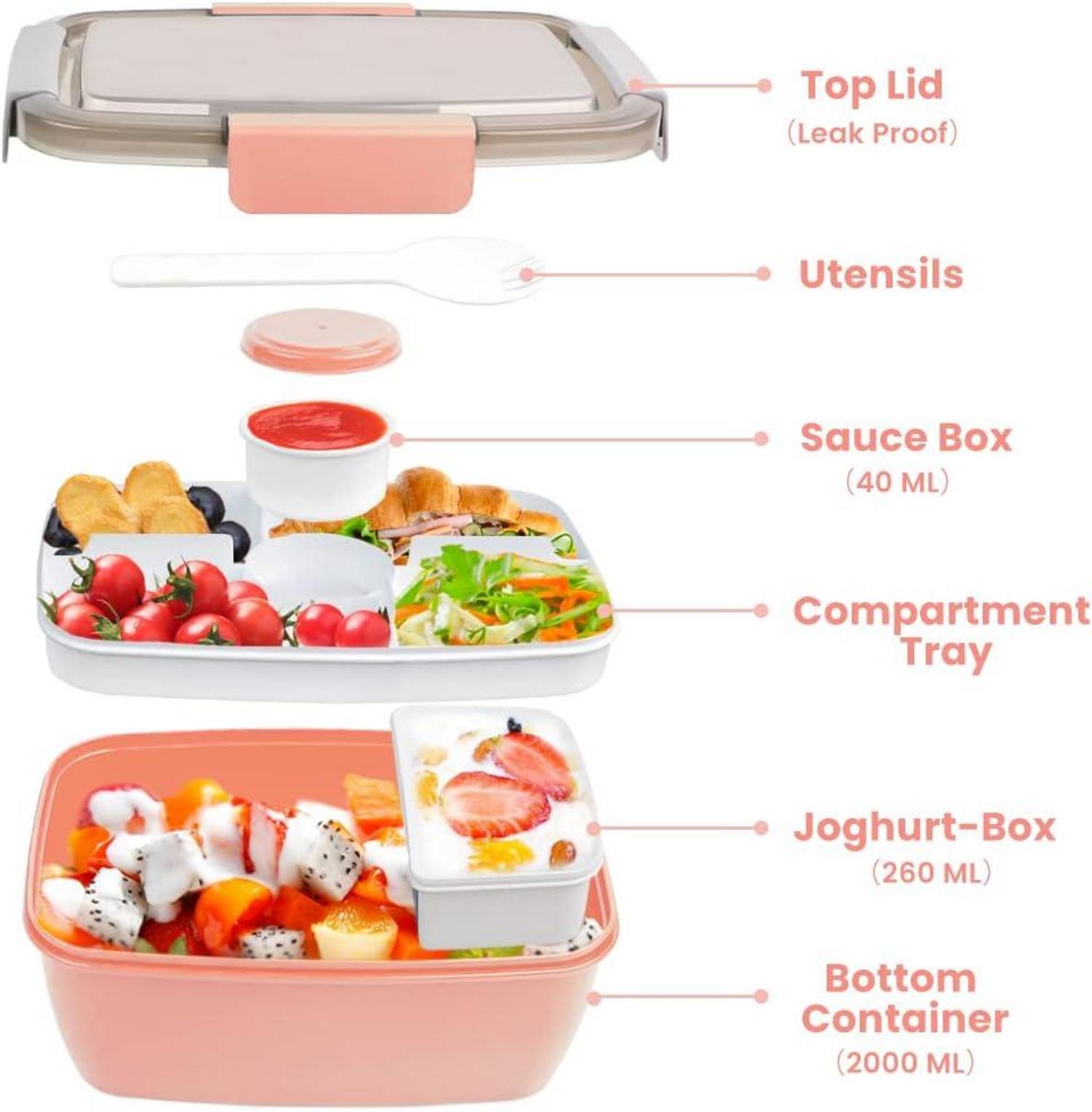 Bugucat Lunchbox Erwachsene Auslaufsicher Bento Box Familien Picknick