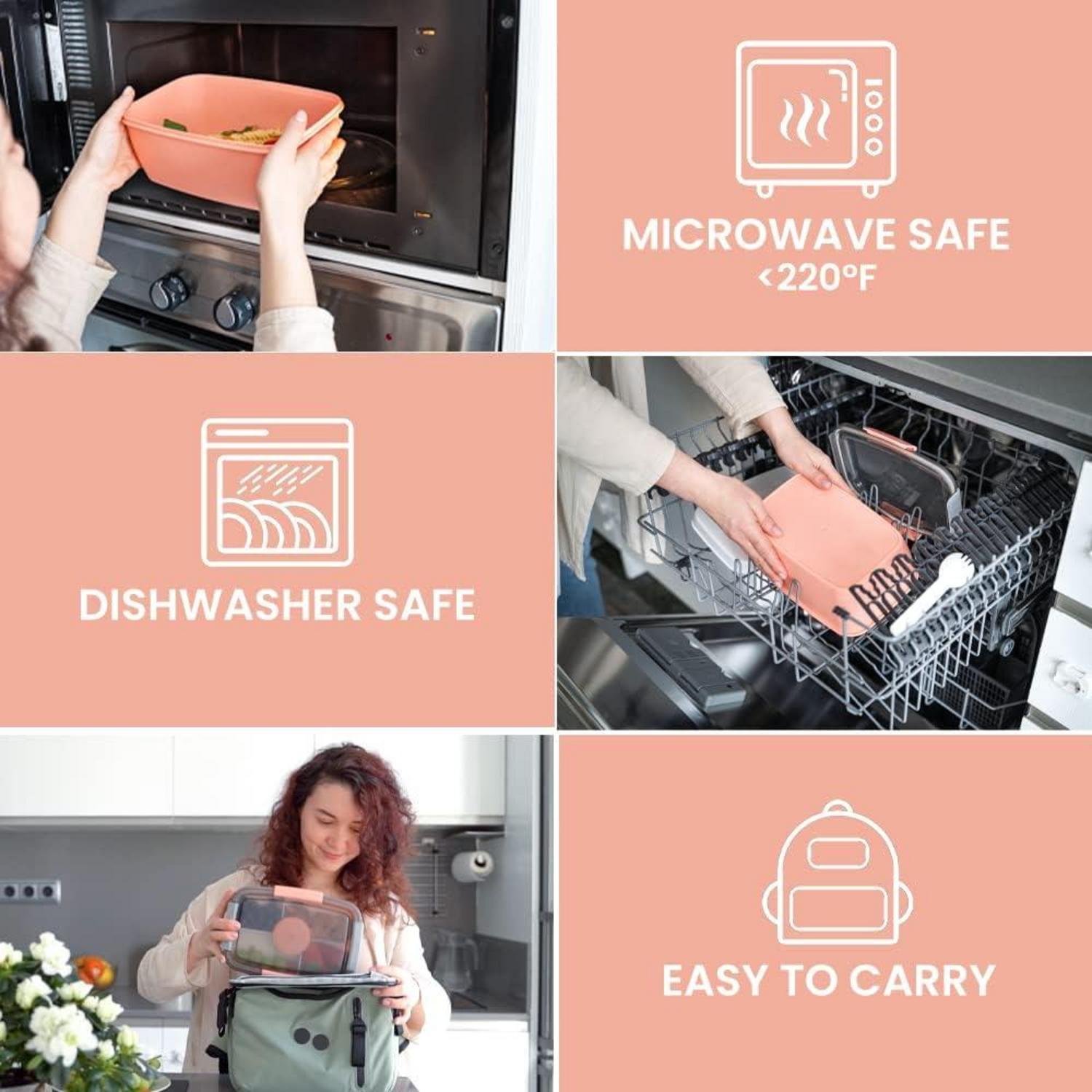 Bugucat Lunchbox 2000ML Erwachsene Bento Box, Salatbehälter to Go mit