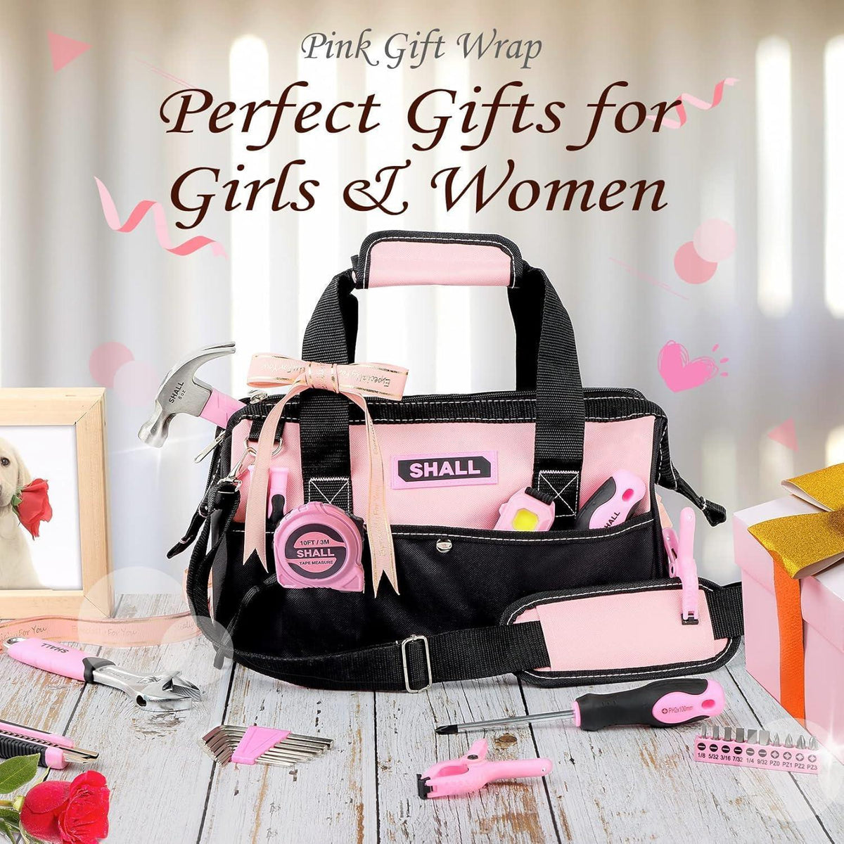 Werkzeug Set Rosa 246 Teile mit 14" Werkzeugtasche