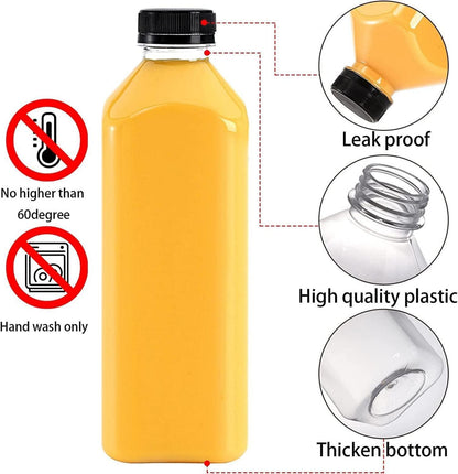 10 Jucoan 1000 ml Saftflaschen mit schwarzen
