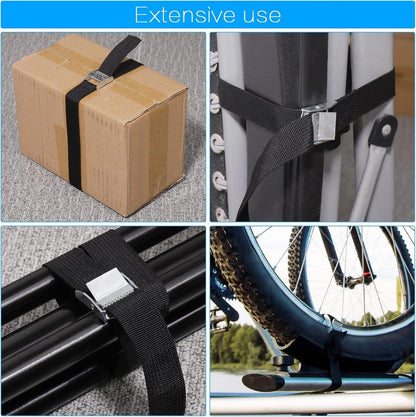 Hejo Spanngurte Kurz 10er Pack 65cm Schwarz - Verstellbare