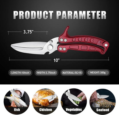 DRAGON RIOT Abnehmbare Geflügelschere Mehrzweck-Küchenschere Rot
