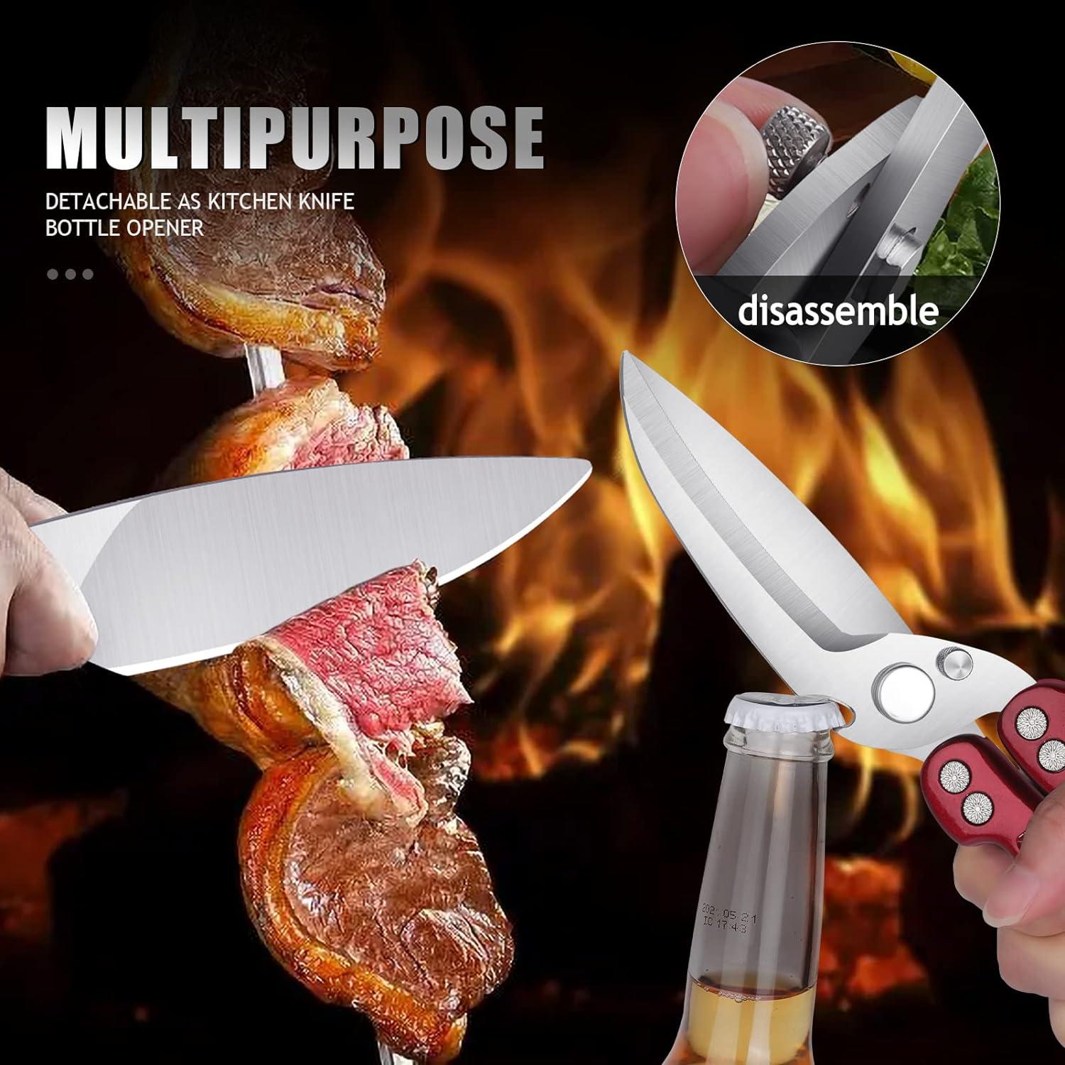 Geflügelschere Abnehmbar Heavy Duty Fleischschere Küchenschere Rot