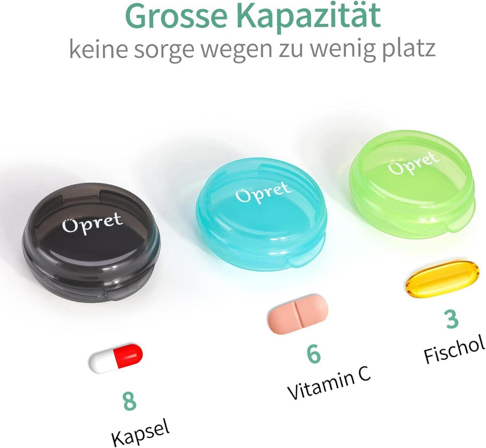 Tablettenbox Pillendose Klein 3 Stück Tragbar Vitamine