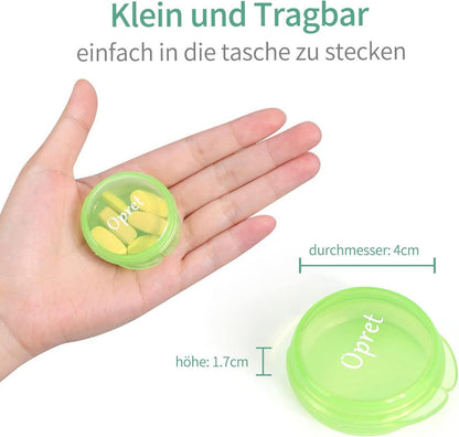 Tablettenbox Pillendose Klein 3 Stück Vitamine Fischöl Tragbar (Schwarz Cyan