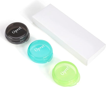 Tablettenbox Pillendose Klein 3 Stück Vitamine Fischöl Tragbar (Schwarz Cyan