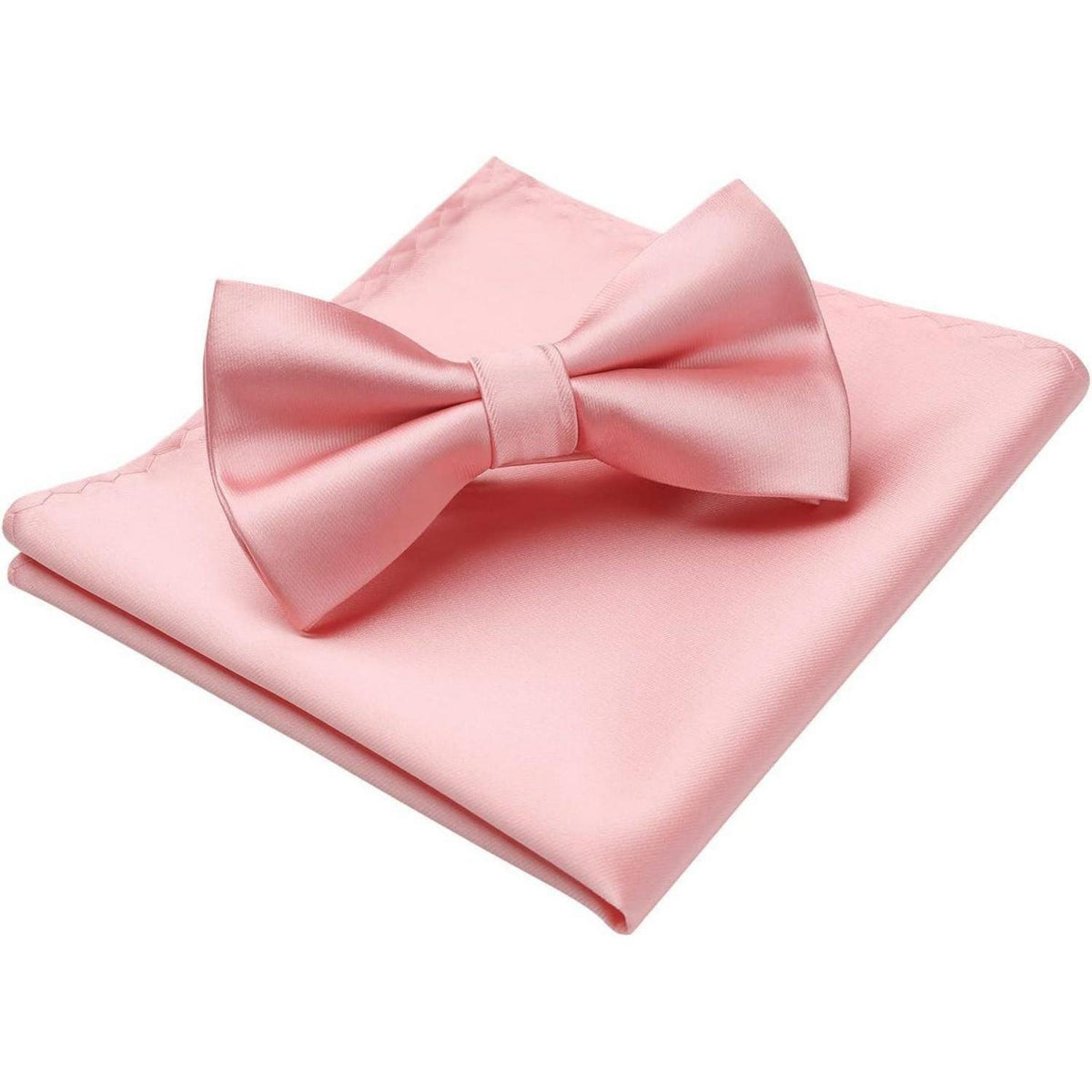 Fliegen-Set mit Einstecktuch für Herren, vorgebunden, rosa