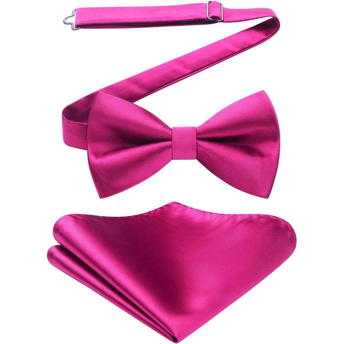 Fliegen-Set mit Einstecktuch für Herren, vorgebunden, fuchsia
