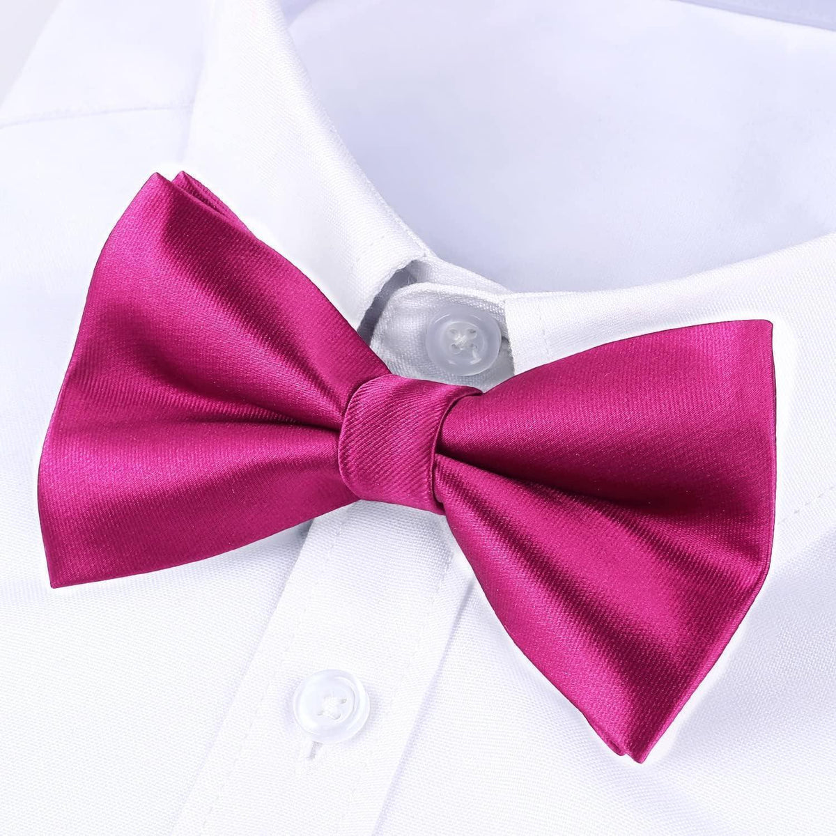 Fliegen-Set mit Einstecktuch für Herren, vorgebunden, fuchsia