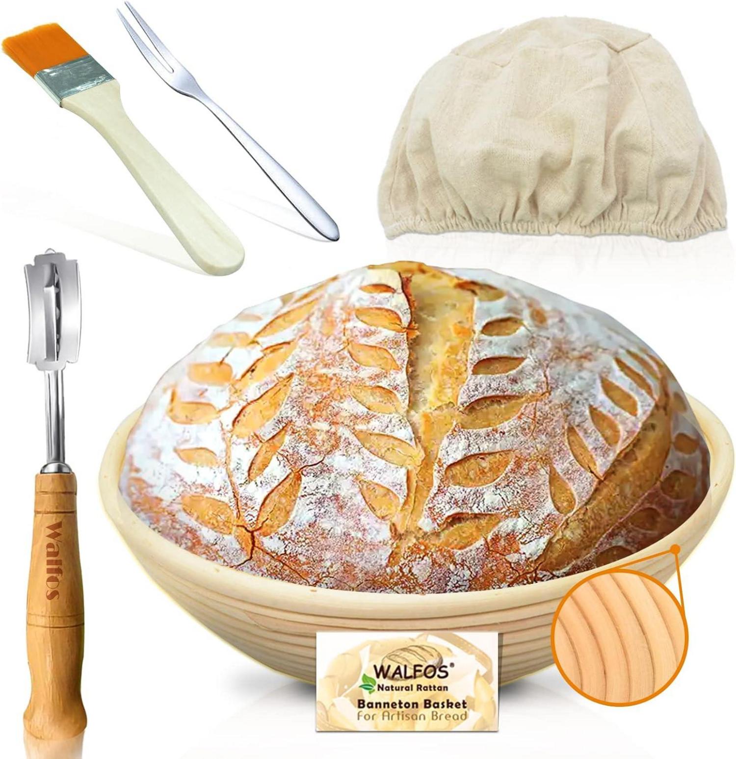Rundes Gärkörbchen zum Brotbacken-Set aus 100% natürlichem Rattan