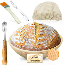 Rundes Gärkörbchen zum Brotbacken-Set aus 100% natürlichem Rattan