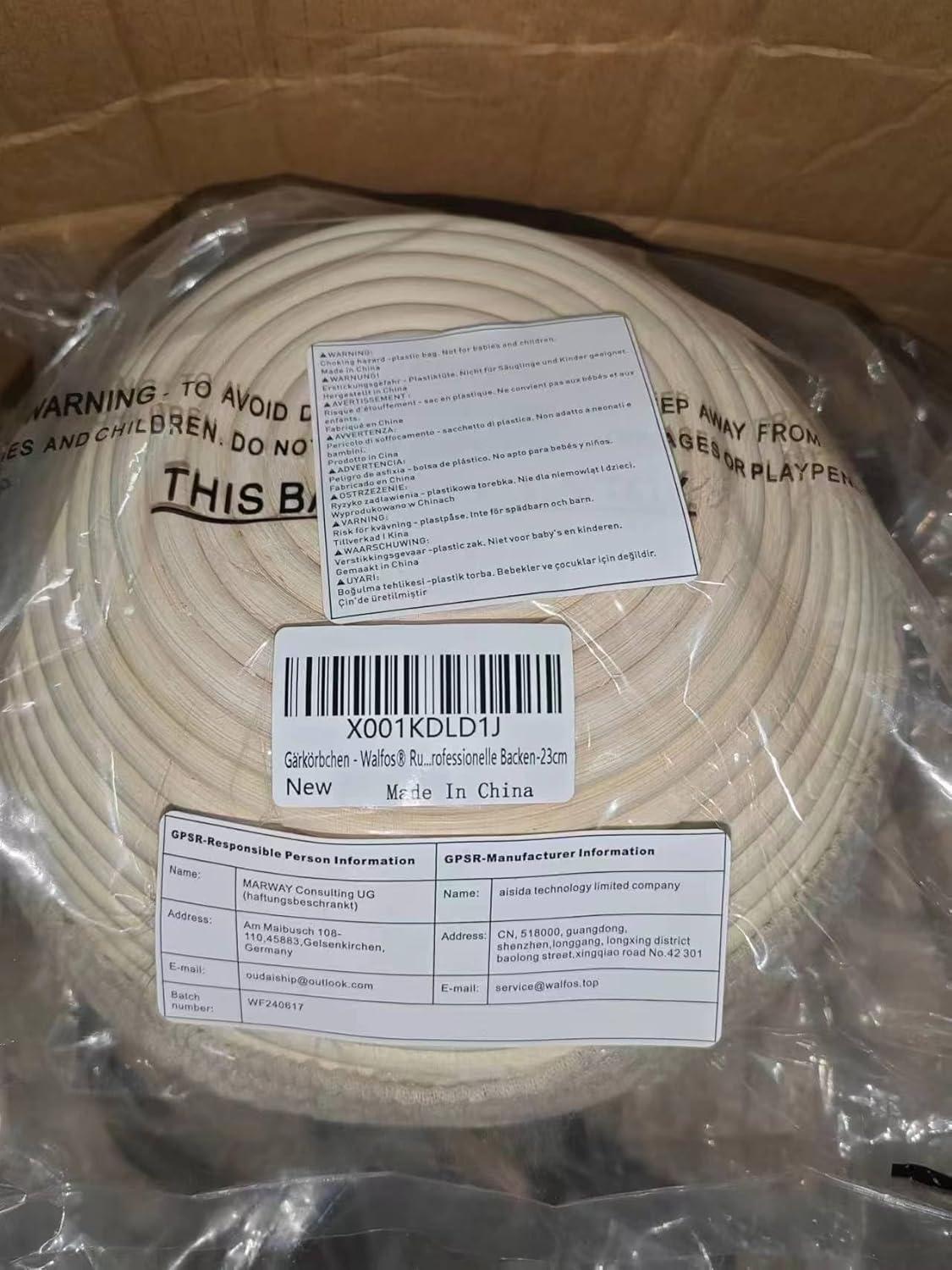Gärkörbchen aus natürlichem Rattan mit Zubehör-Set, ideal für professionelles Backen