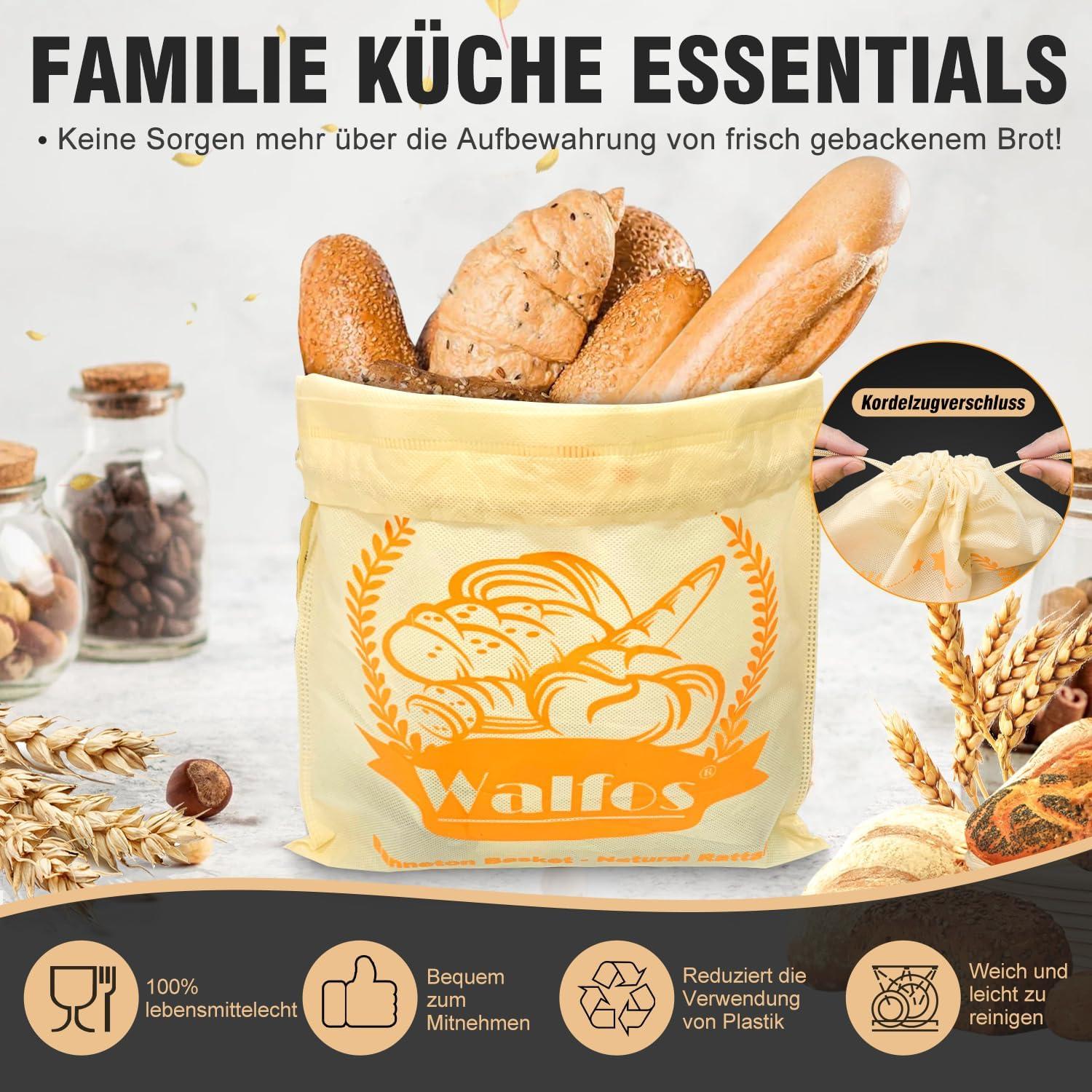 Gärkorb Set 23cm Rattanbrotkorb Proofing Rising Bowl + Zubehör