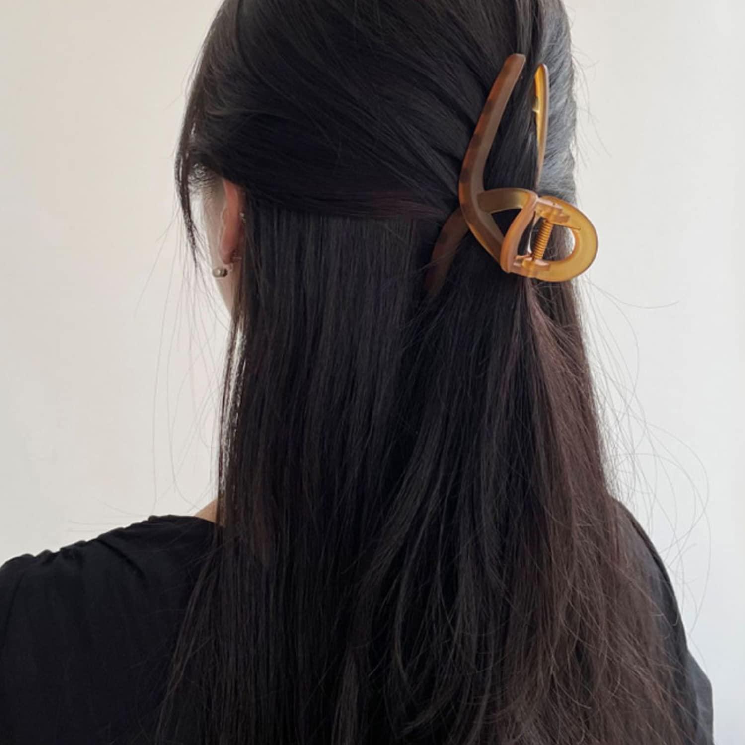 Transparent Gelbe Haarklammer 11cm Rutschfest für Damen und Mädchen