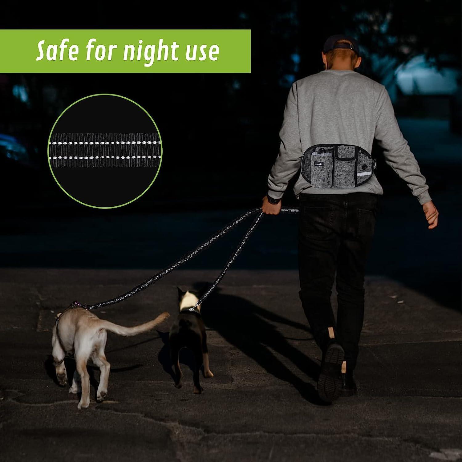 Pecute Joggingleine mit Bauchgurt für große Hunde bis 120kg, reflektierend - grau