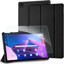 Schwarze EasyAcc PU Lederhülle für Lenovo Tab M10 Plus 10.6 Zoll 2022