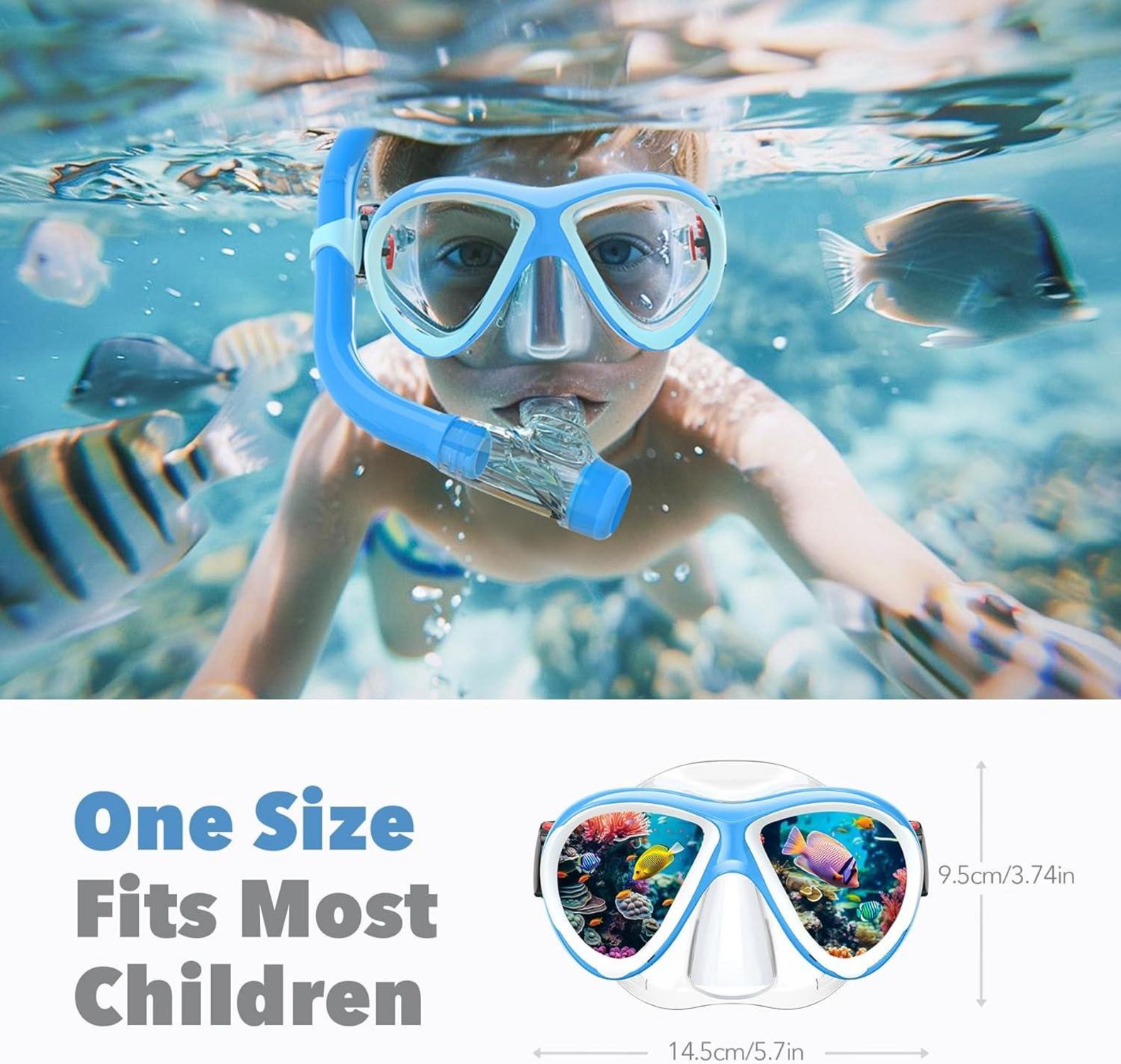 Taucherbrille Kinder Schwimmbrille Jungen Mädchen 180° Panorama
