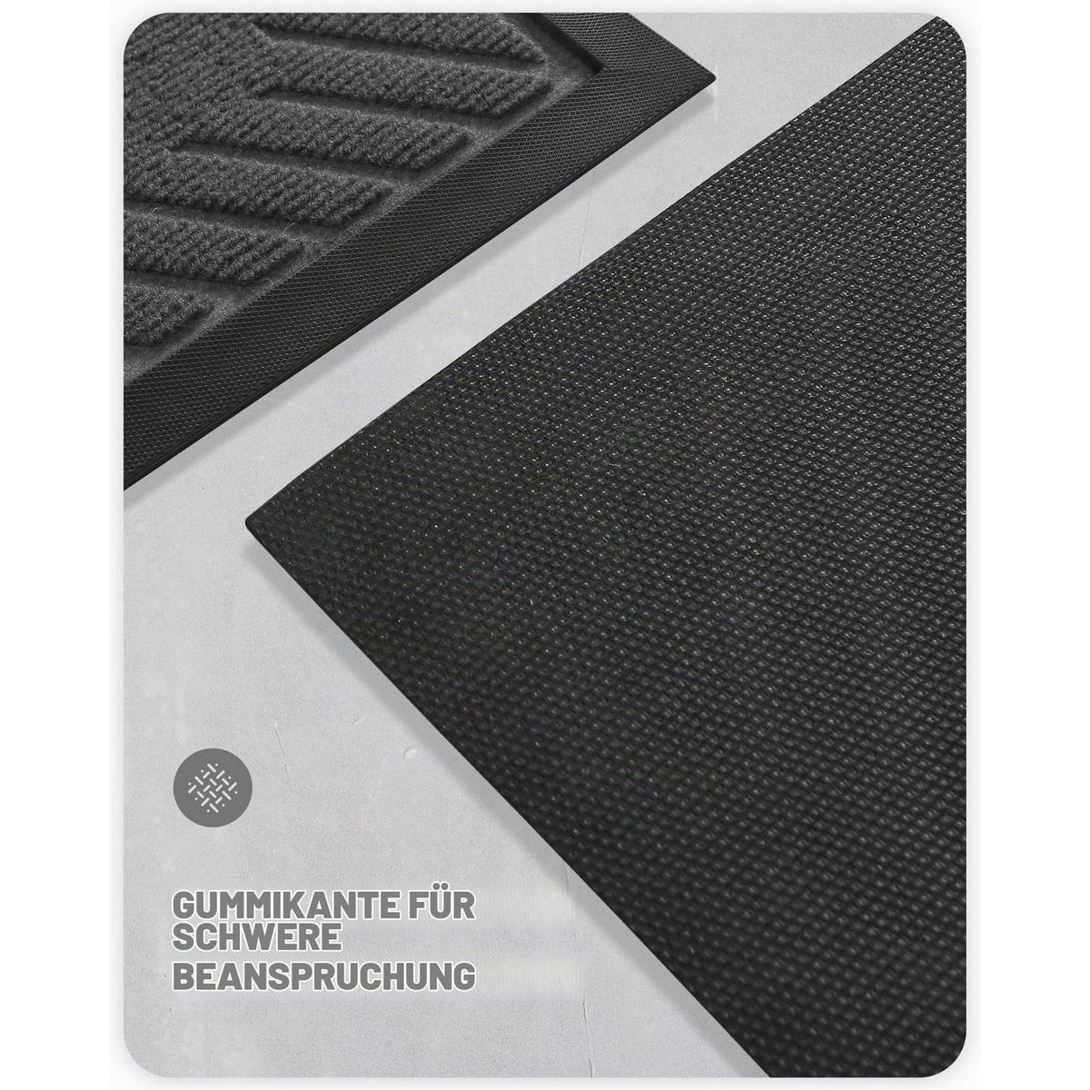 Fußmatte Outdoor rutschfest 90x150 cm Schwarz-Grau