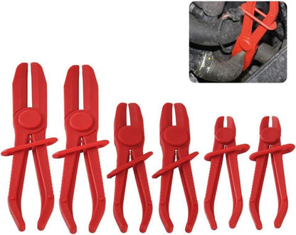 Schlauchklemmenzange Set 6tlg Abklemmzange KFZ Hydraulikschlauch Rot