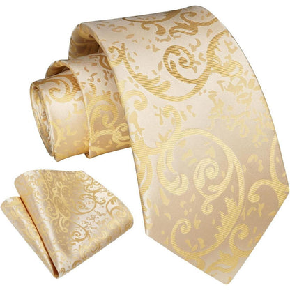 Herren Krawatten- und Einstecktuch-Set Paisley mit einfacher Pflege