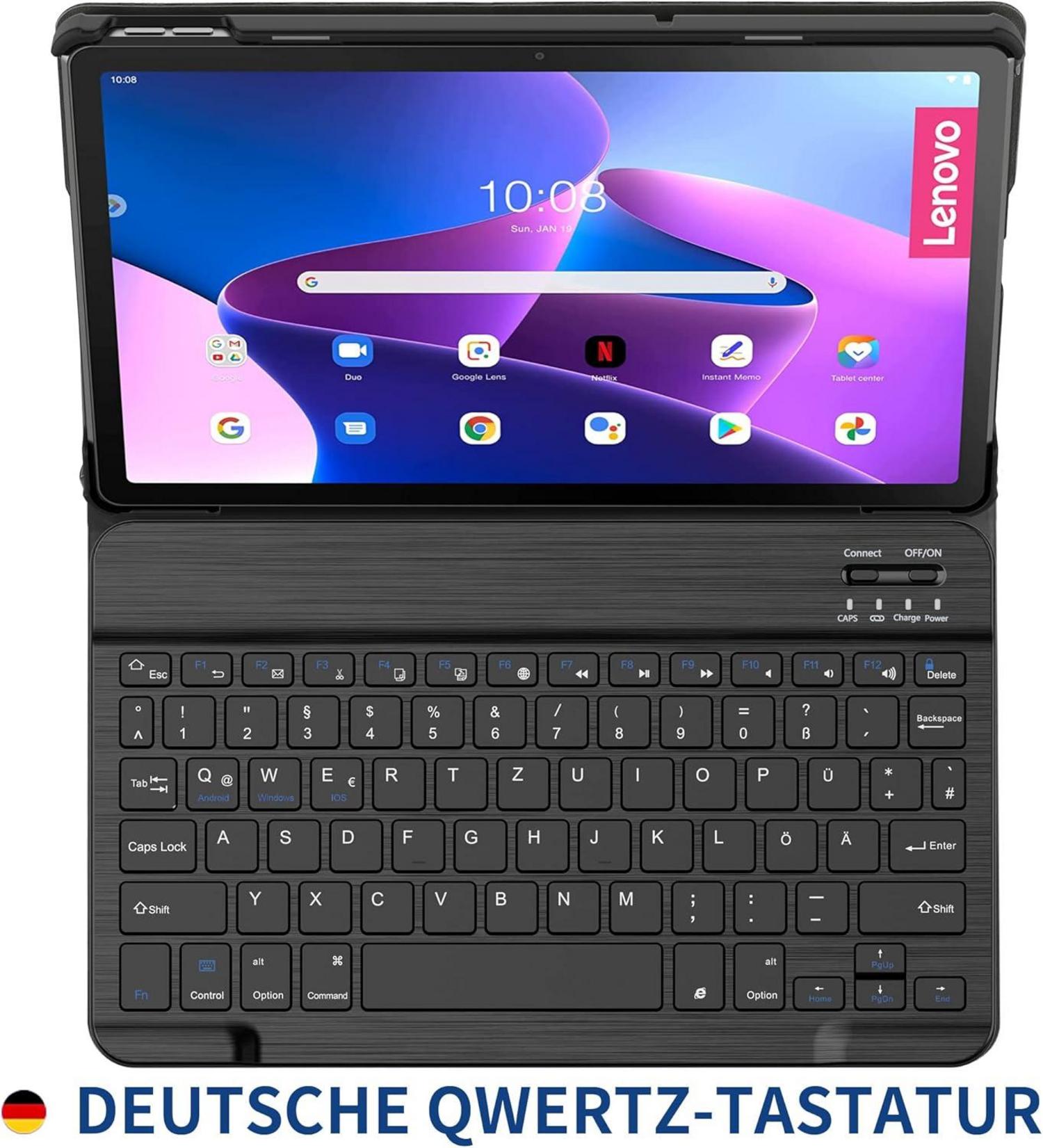 Tastatur Hülle für Lenovo Tab M10 Plus 10.6 2022 Bluetooth QWERTZ