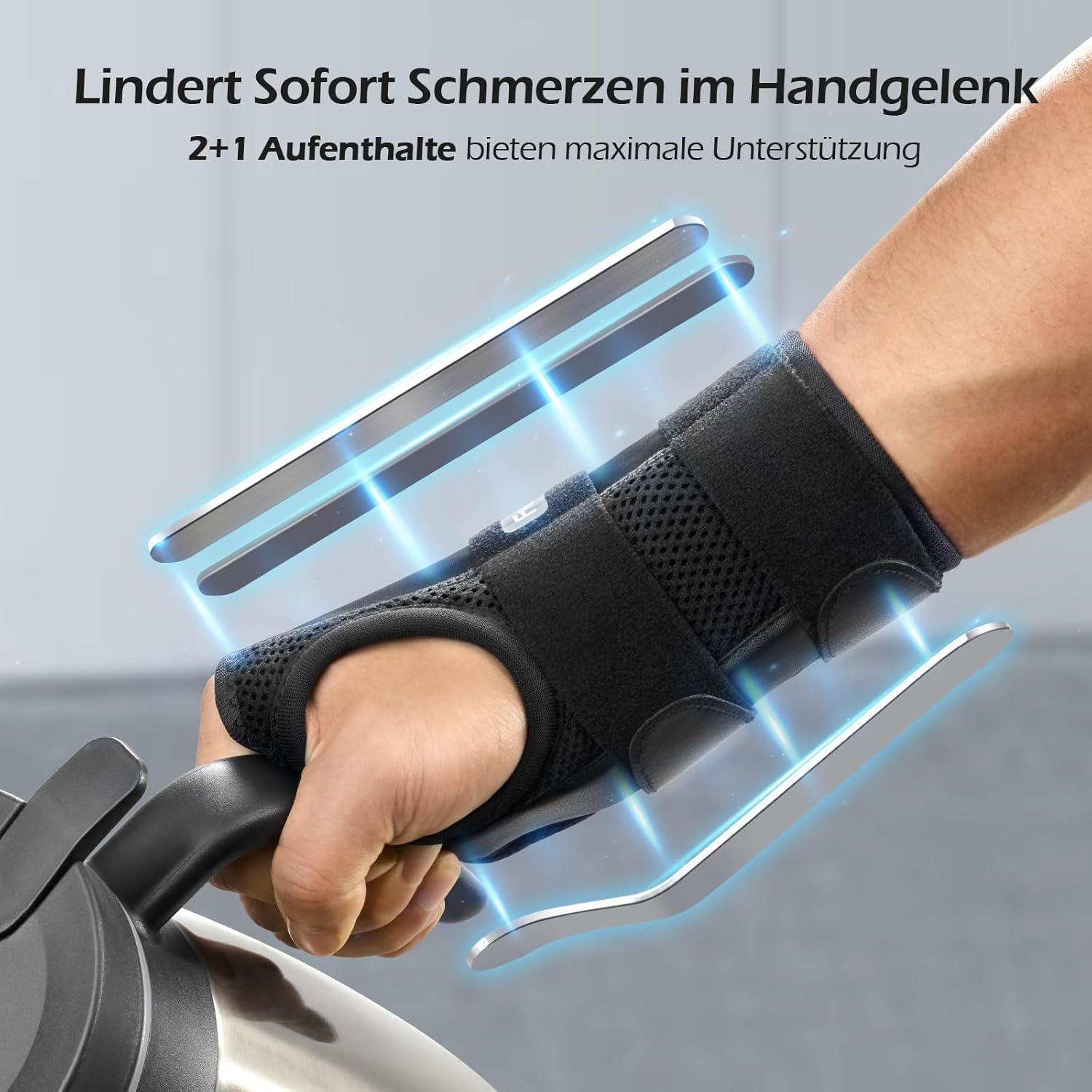 Handgelenk Bandage mit 3 Schienen, Tag-Nacht-Verstellbare