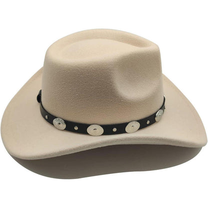 Herren Cowboy Hut Fedora Sonnenhut Lederband Schwarz