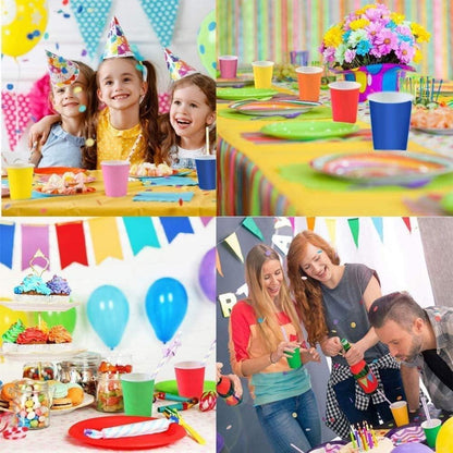 60 Stück 250 ml Bunte Pappbecher für Hochzeit und Partybedarf