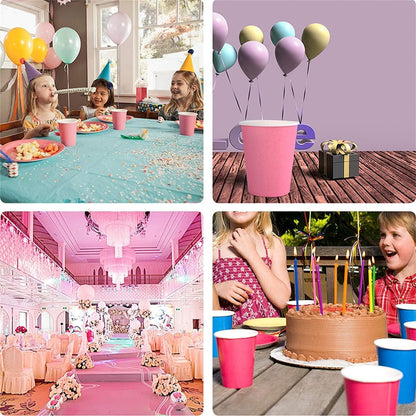 60x Mehrfarbige Partybecher 250ml Biologisch Abbaubar