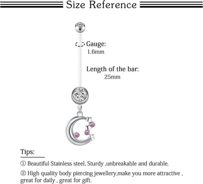 Schwangerschaft Acryl Bauchnabelpiercing Set 14G 25mm