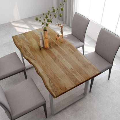 Massiver Esstisch Akazienholz Baumkante Industrial 160x80cm