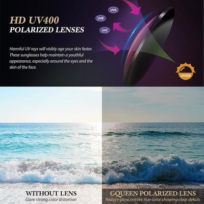Polarisierte Runde Sonnenbrille UV400 Schutz Damen Herren